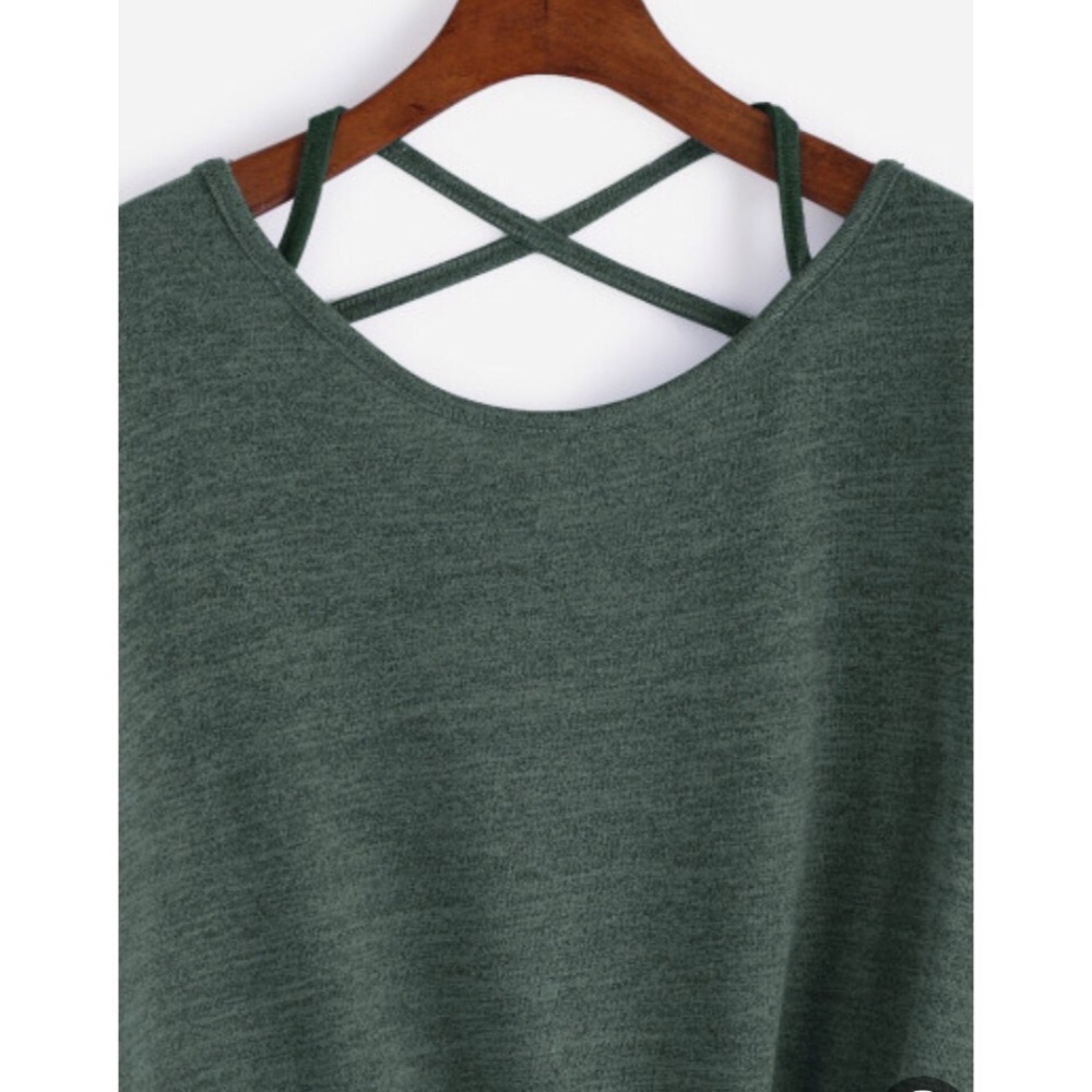‼️LAST ONE‼️ Criss Cross Tie Front T-Shirt - Picture 2 of 7